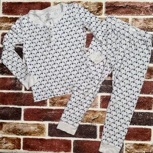 Roller Rabbit blue bunny hearts pajamas 6y pima cotton Size